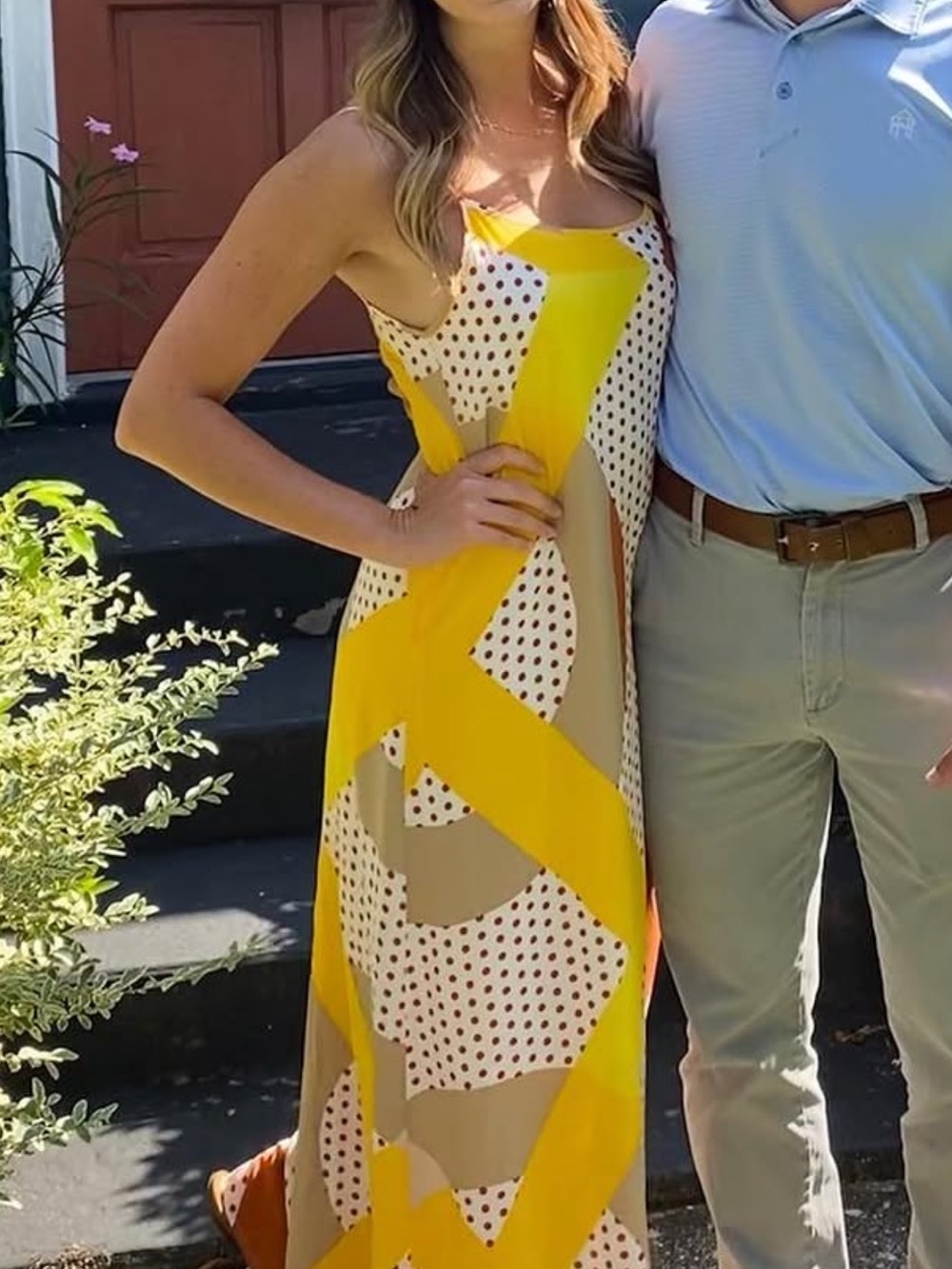 Yellow Polka Dot Strappy Summer Dress
